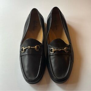 Cole Haan Men's Black Loafers with Gold Horsebit
